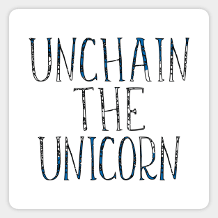 UNCHAIN THE UNICORN, Scottish Independence Saltire Flag Slogan Magnet